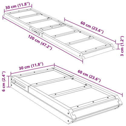 Hunderampe Grün 120x30 cm Massivholz Tanne - Pazzar.ch