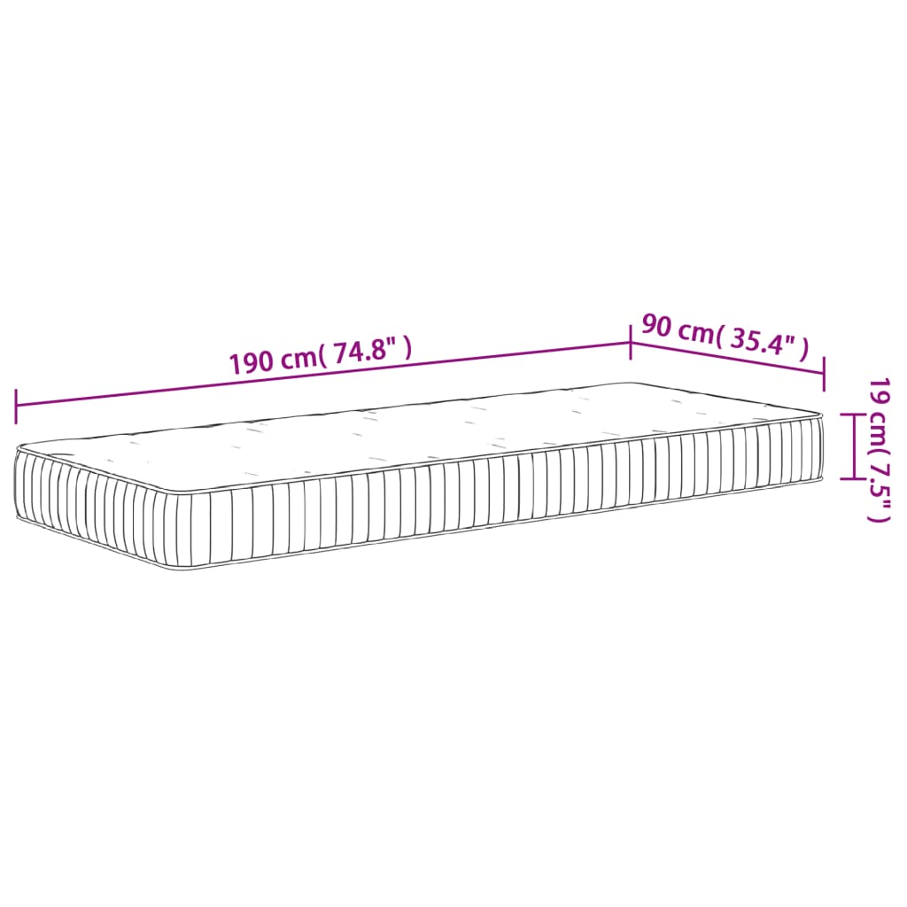 Matratze Taschenfederkern Mittel 90x190 cm