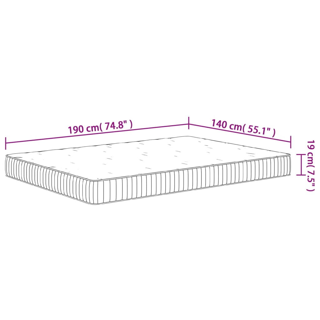 Matratze Taschenfederkern Mittel 140x190 cm - Pazzar.ch