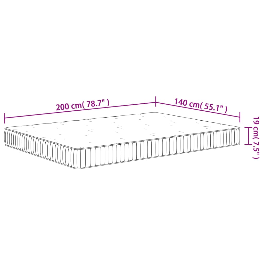 Matratze Taschenfederkern Mittel 140x200 cm - Pazzar.ch