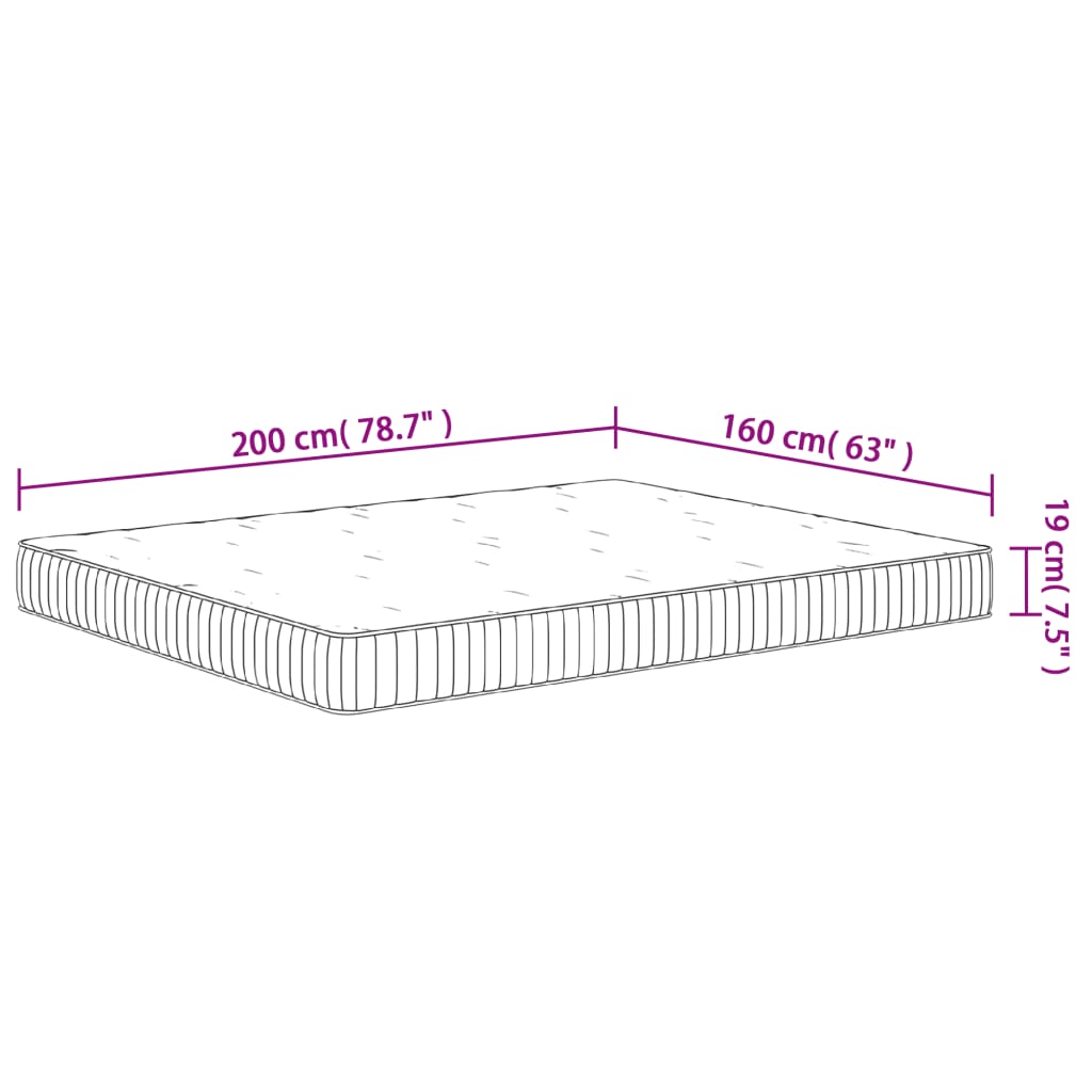 Matratze Taschenfederkern Mittel 160x200 cm - Pazzar.ch