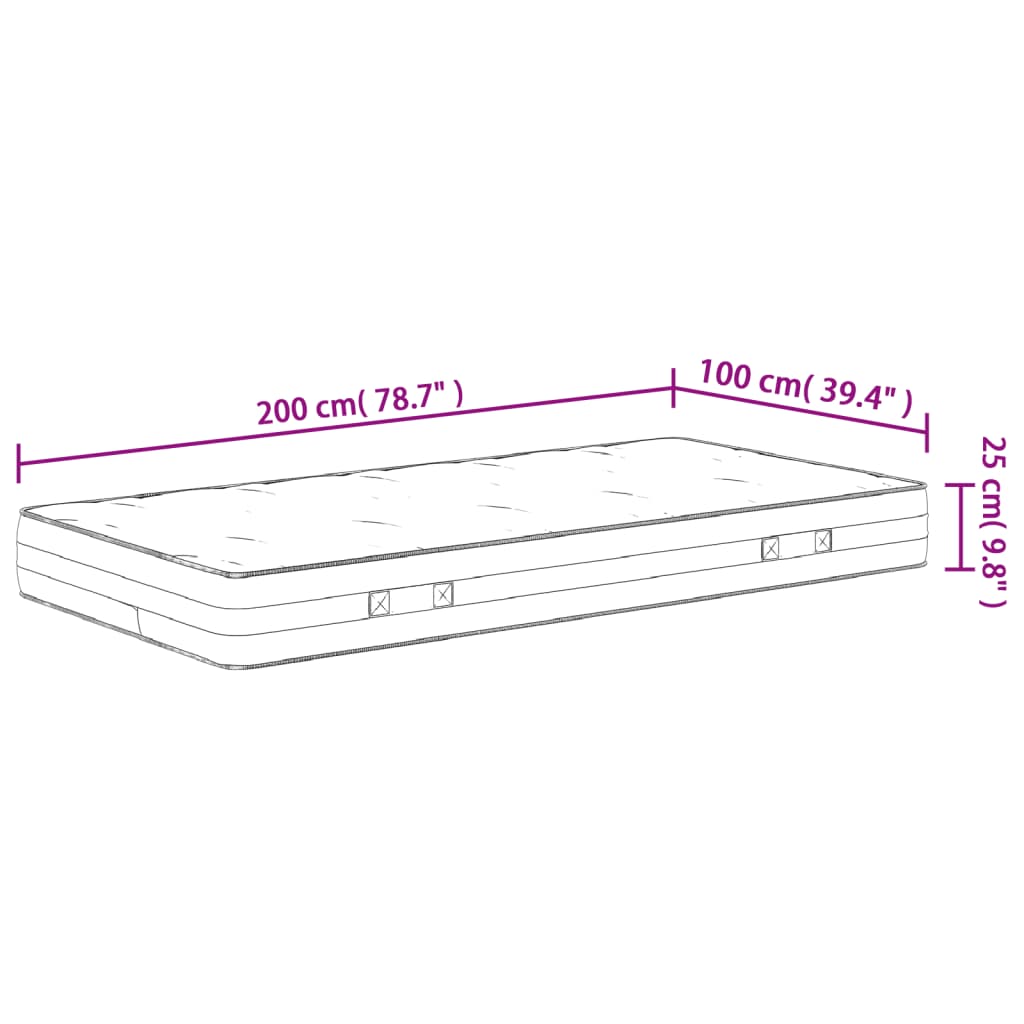 Matratze Taschenfederkern Mittelfest 100x200 cm - Pazzar.ch