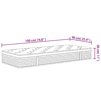 Matratze Taschenfederkern Medium Plus 90x190 cm - Pazzar.ch