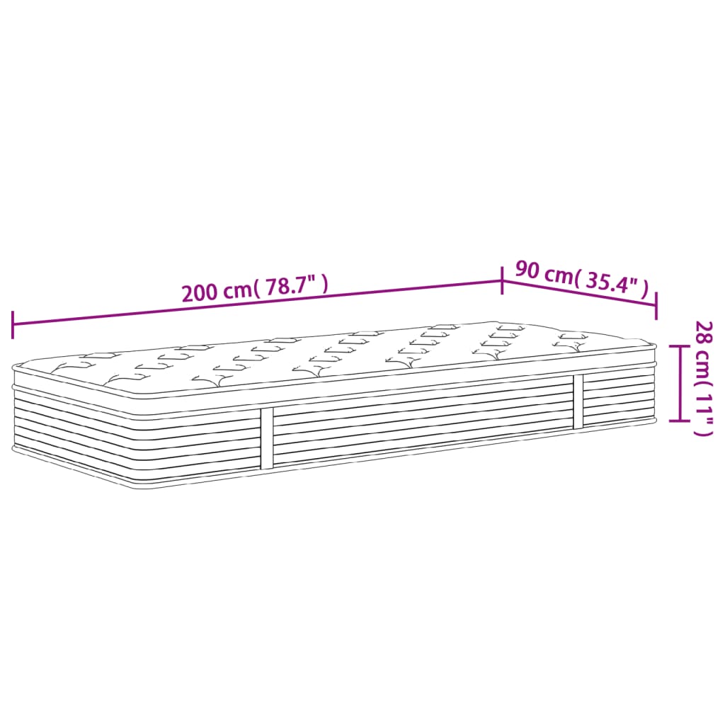 Matratze Taschenfederkern Medium Plus 90x200 cm - Pazzar.ch