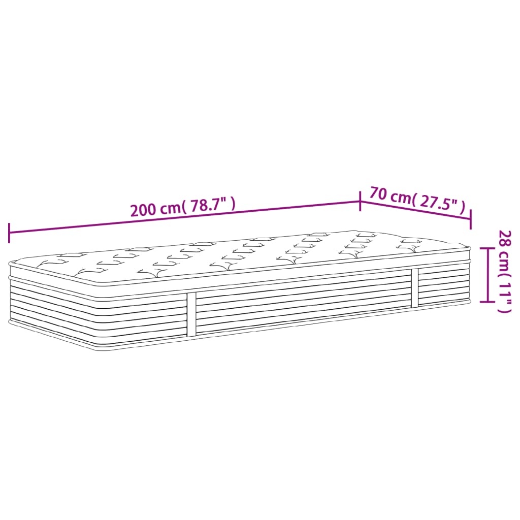 Matratze Taschenfederkern Medium Plus 70x200 cm - Pazzar.ch