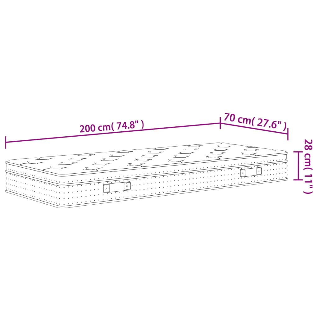 Matratze Taschenfederkern Medium Plus 70x200 cm - Pazzar.ch