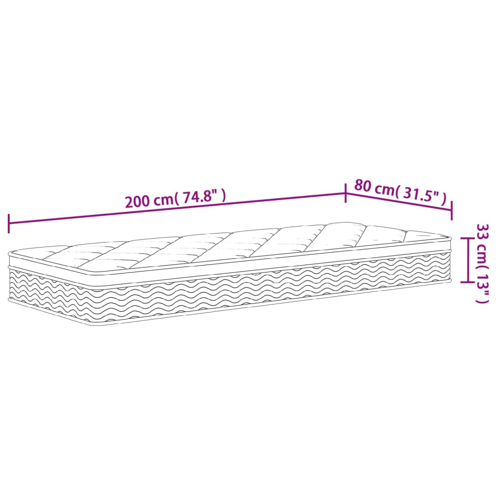 Matratze Taschenfederkern Medium Plus 80x200 cm - Pazzar.ch