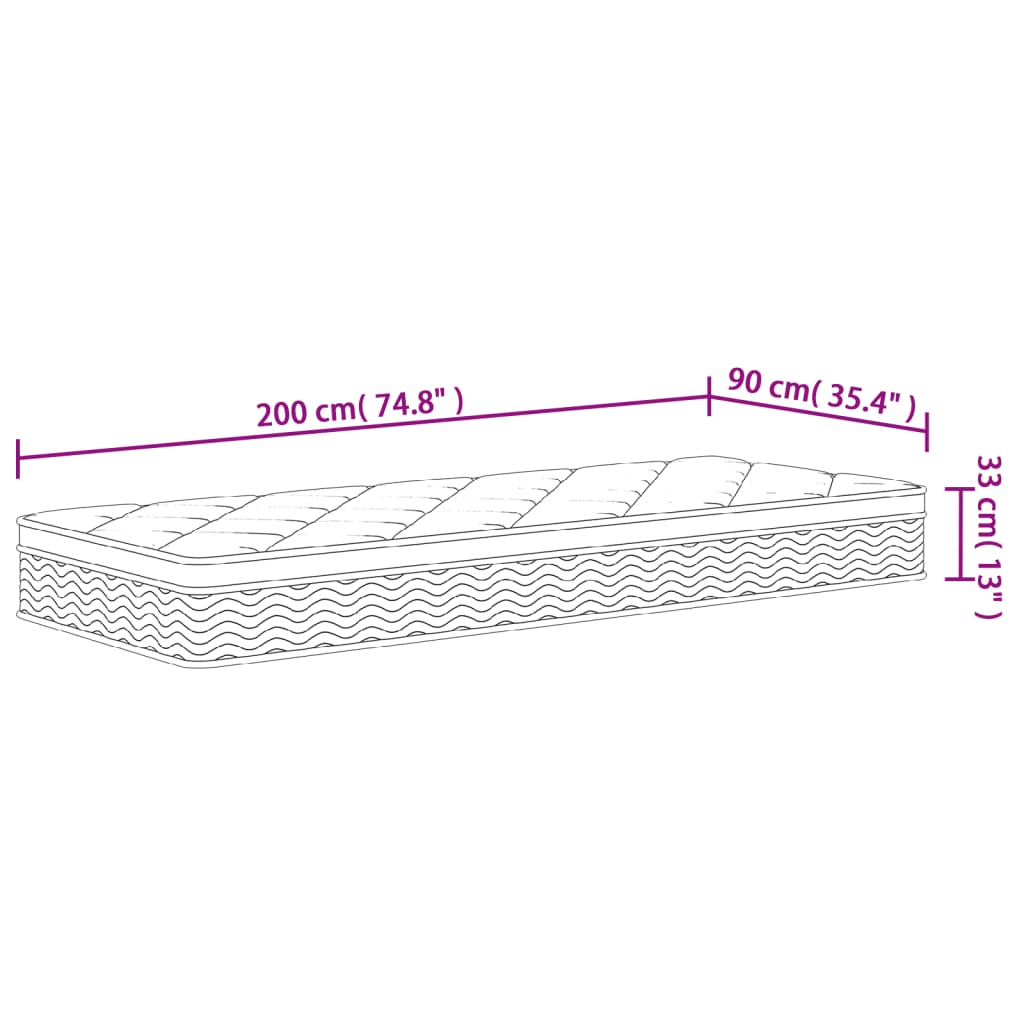 Matratze Taschenfederkern Medium Plus 90x200 cm - Pazzar.ch