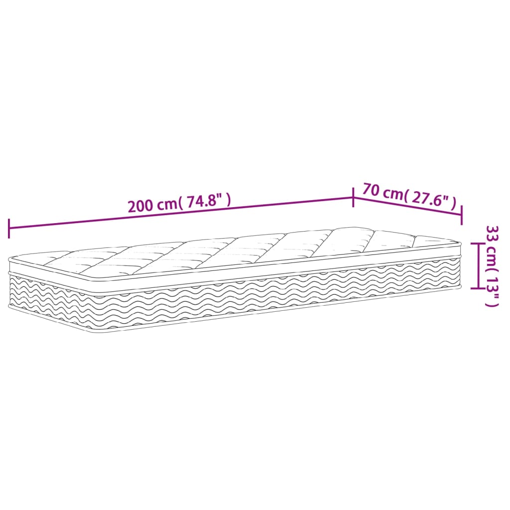 Matratze Taschenfederkern Medium Plus 70x200 cm - Pazzar.ch