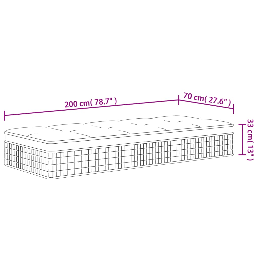 Matratze Taschenfederkern Medium Plus 70x200 cm