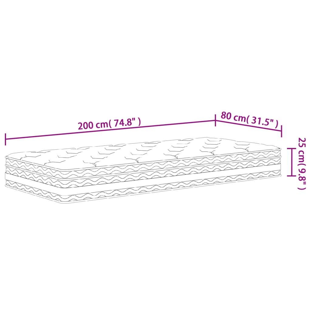 Matratze Taschenfederkern Mittel 80x200 cm - Pazzar.ch