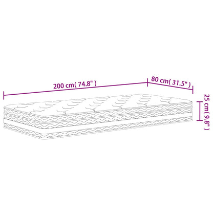 Matratze Taschenfederkern Mittel 80x200 cm - Pazzar.ch