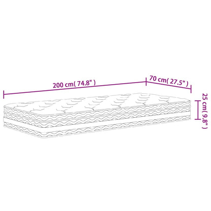 Matratze Taschenfederkern Mittel 70x200 cm - Pazzar.ch