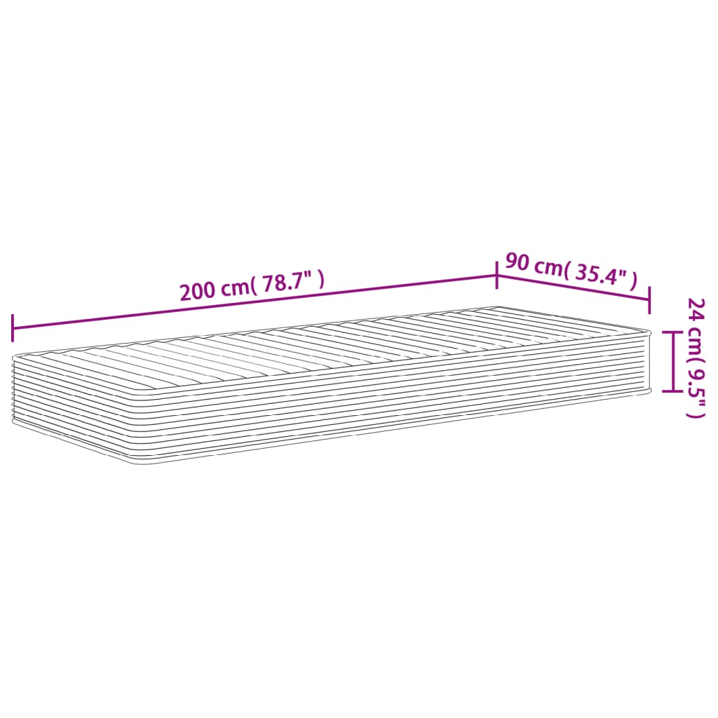 Matratze Schaumstoff Mittelweich 90x200 cm - Pazzar.ch