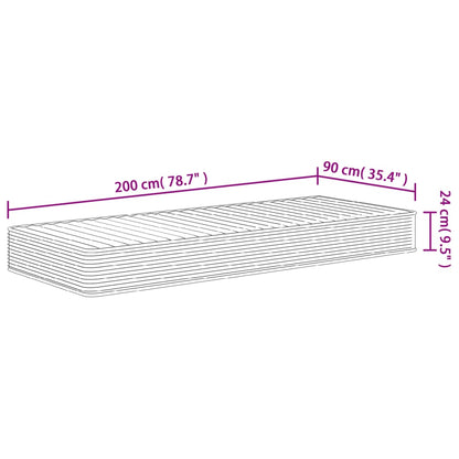 Matratze Schaumstoff Mittelweich 90x200 cm - Pazzar.ch