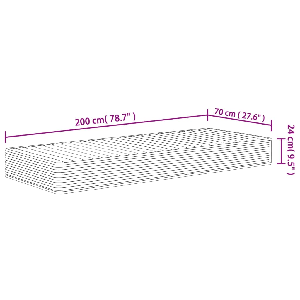 Matratze Schaumstoff Mittelweich 70x200 cm - Pazzar.ch