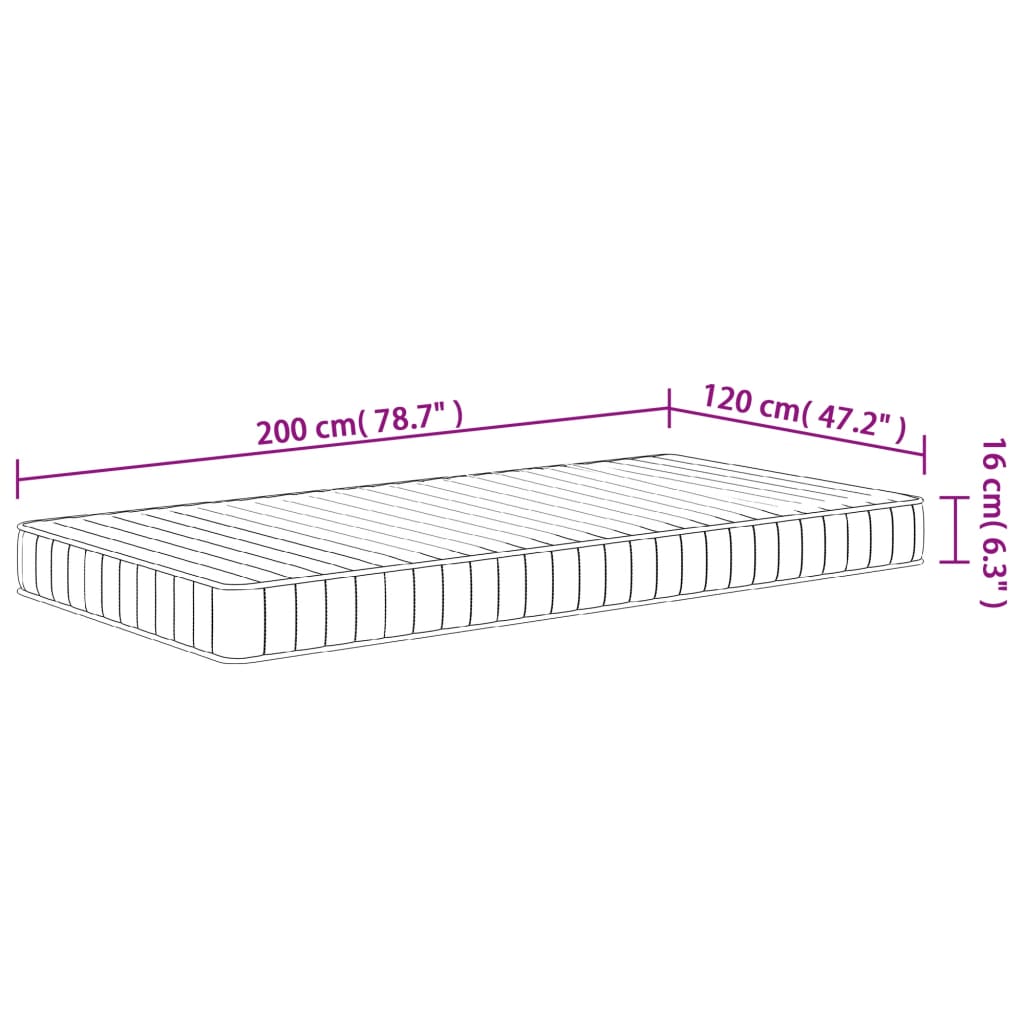 Matratze Schaumstoff Mittelweich 120x200 cm - Pazzar.ch