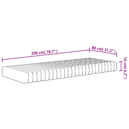 Matratze Schaumstoff Mittelweich 80x200 cm - Pazzar.ch