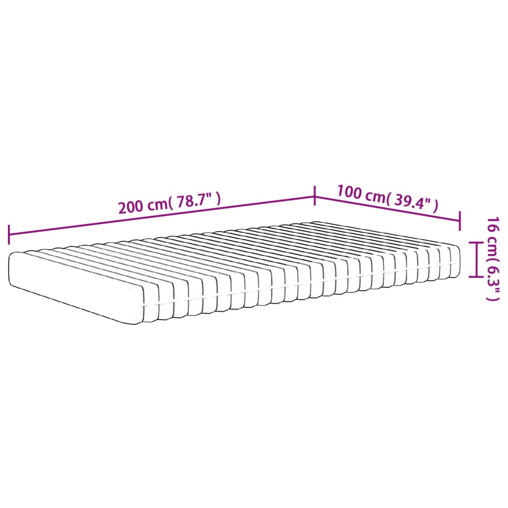 Matratze Schaumstoff Mittelweich 100x200 cm - Pazzar.ch