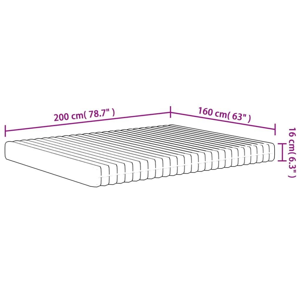 Matratze Schaumstoff Mittelweich 160x200 cm