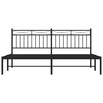 Bettgestell mit Kopfteil Metall Schwarz 183x213 cm