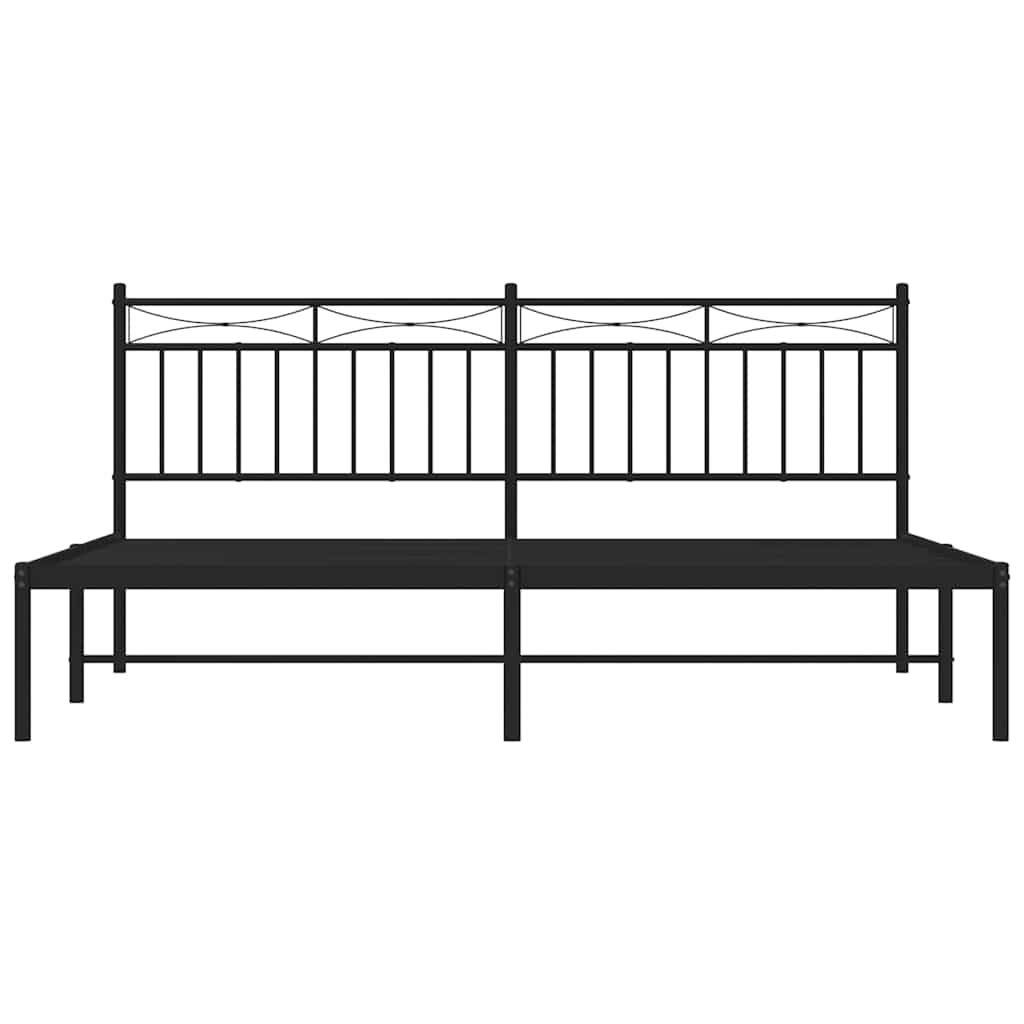 Bettgestell mit Kopfteil Metall Schwarz 183x213 cm