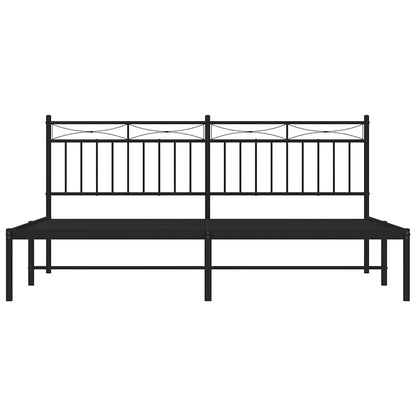 Bettgestell mit Kopfteil Metall Schwarz 183x213 cm