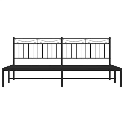 Bettgestell mit Kopfteil Metall Schwarz 193x203 cm