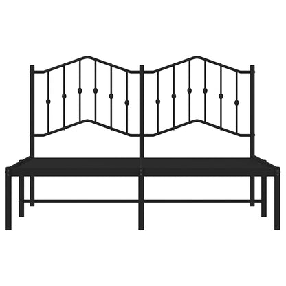 Bettgestell mit Kopfteil Metall Schwarz 135x190 cm