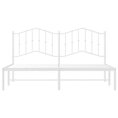 Bettgestell mit Kopfteil Metall Weiß 183x213 cm
