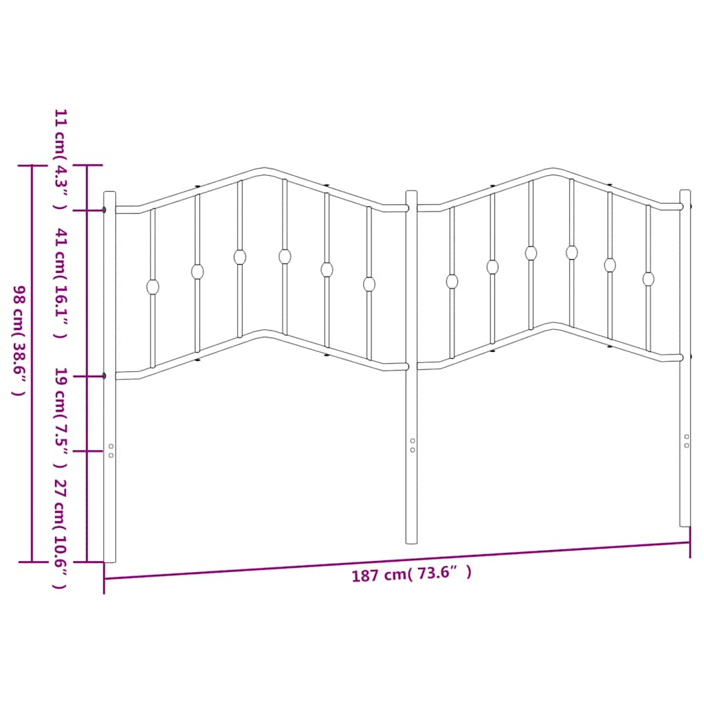 Kopfteil Metall Weiß 180 cm