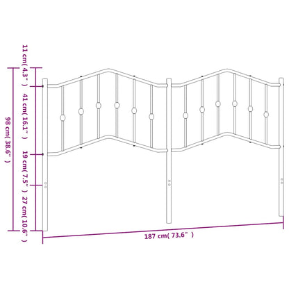 Kopfteil Metall Weiß 180 cm