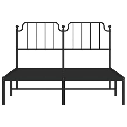 Bettgestell mit Kopfteil Metall Schwarz 135x190 cm