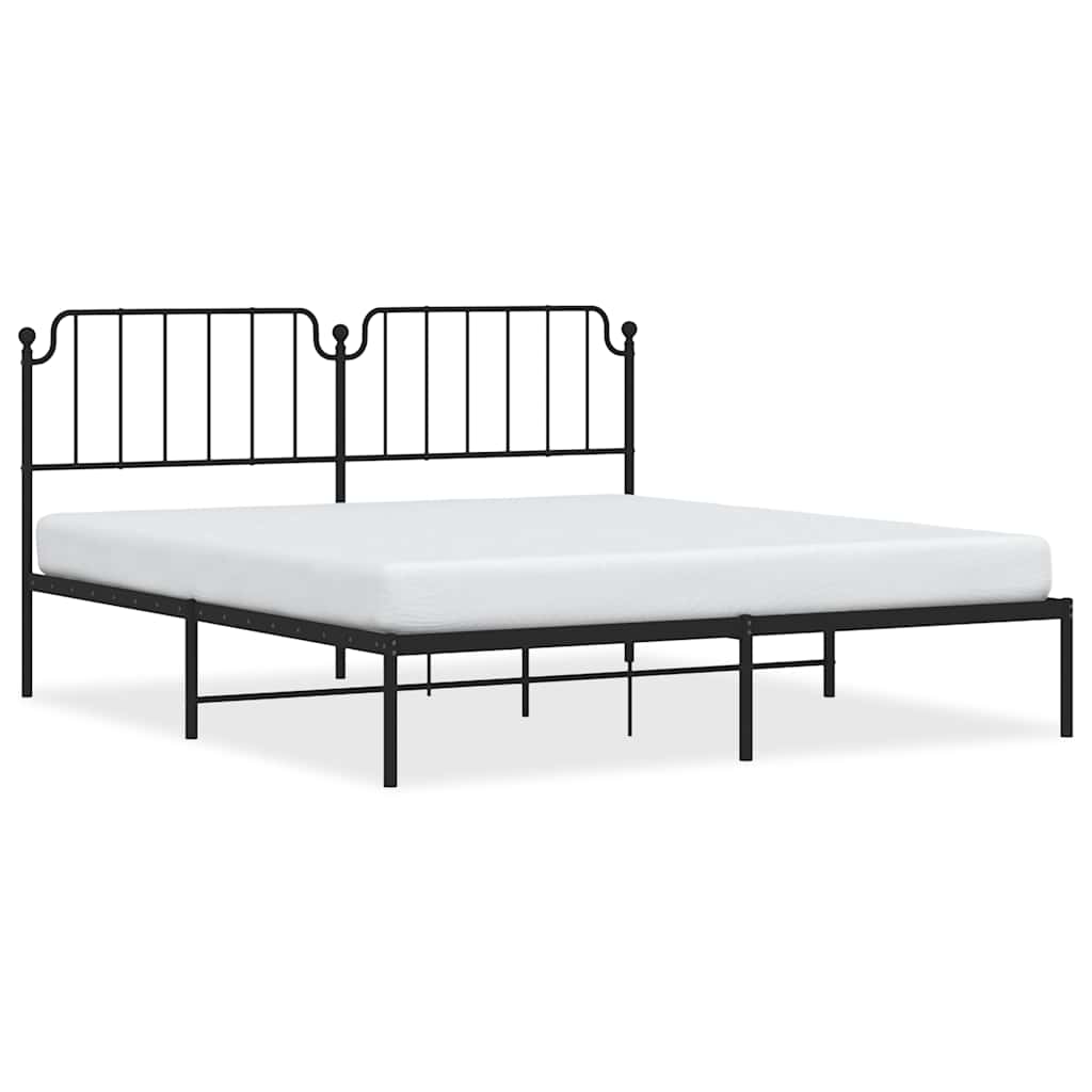 Bettgestell mit Kopfteil Metall Schwarz 183x213 cm
