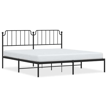 Bettgestell mit Kopfteil Metall Schwarz 183x213 cm
