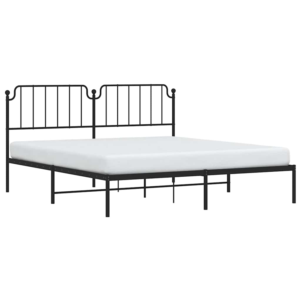 Bettgestell mit Kopfteil Metall Schwarz 183x213 cm