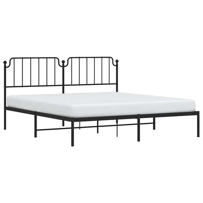 Bettgestell mit Kopfteil Metall Schwarz 183x213 cm