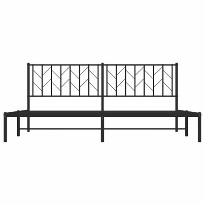 Bettgestell mit Kopfteil Metall Schwarz 193x203 cm