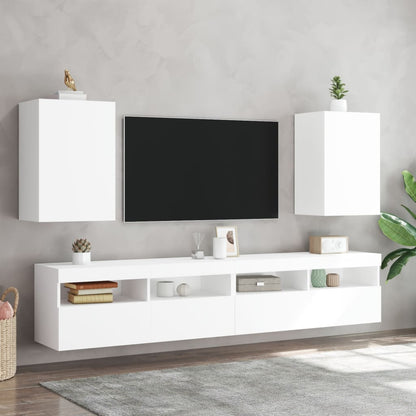 TV-Wandschränke 2 Stk. Weiß 40,5x30x60 cm Holzwerkstoff - Pazzar.ch