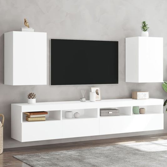 TV-Wandschränke 2 Stk. Weiß 40,5x30x60 cm Holzwerkstoff - Pazzar.ch