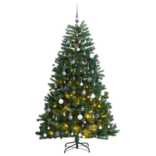 Künstlicher Weihnachtsbaum Klappbar 300 LEDs & Kugeln 210 cm - Pazzar.ch