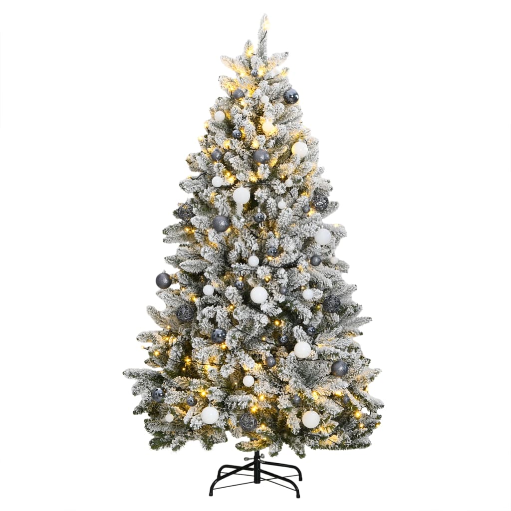 Künstlicher Weihnachtsbaum Klappbar 300 LEDs & Kugeln 240 cm - Pazzar.ch