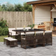 11-tlg. Garten-Essgruppe mit Kissen Braun Poly Rattan