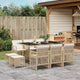 11-tlg. Garten-Essgruppe mit Kissen Beige Poly Rattan