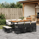 11-tlg. Garten-Essgruppe mit Kissen Schwarz Poly Rattan