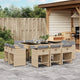 11-tlg. Garten-Essgruppe mit Kissen Beigemischung Poly Rattan