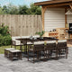 11-tlg. Garten-Essgruppe mit Kissen Braun Poly Rattan