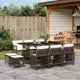 11-tlg. Garten-Essgruppe mit Kissen Braun Poly Rattan