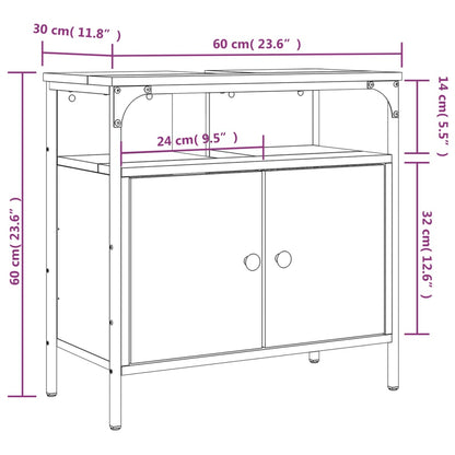 Waschbeckenunterschrank Sonoma-Eiche 60x30x60 cm Holzwerkstoff - Pazzar.ch