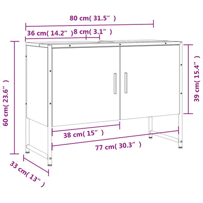 Waschbeckenunterschrank Schwarz 80x33x60 cm Holzwerkstoff - Pazzar.ch